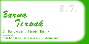 barna tirpak business card